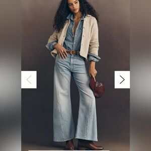 NWT MOTHER SNACKS!The Lemon Twist Sneak Wide Leg Jeans in Munchies. Size 27